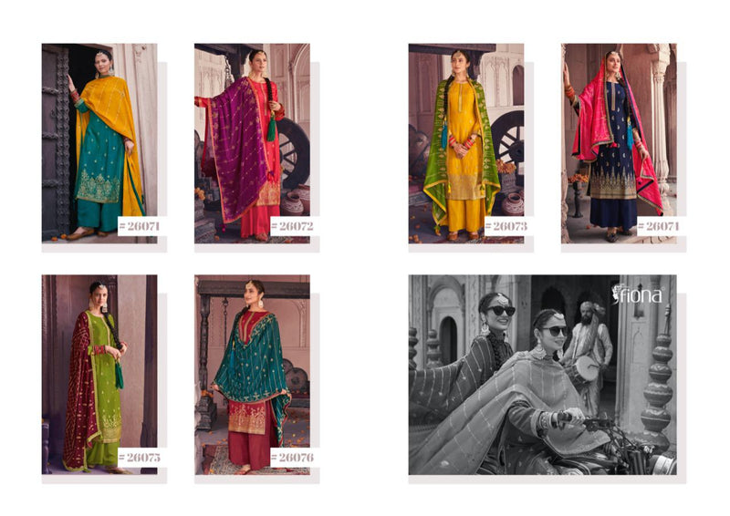 Fiona Preeto Silk Jacqured With Sequence Embroidery Work