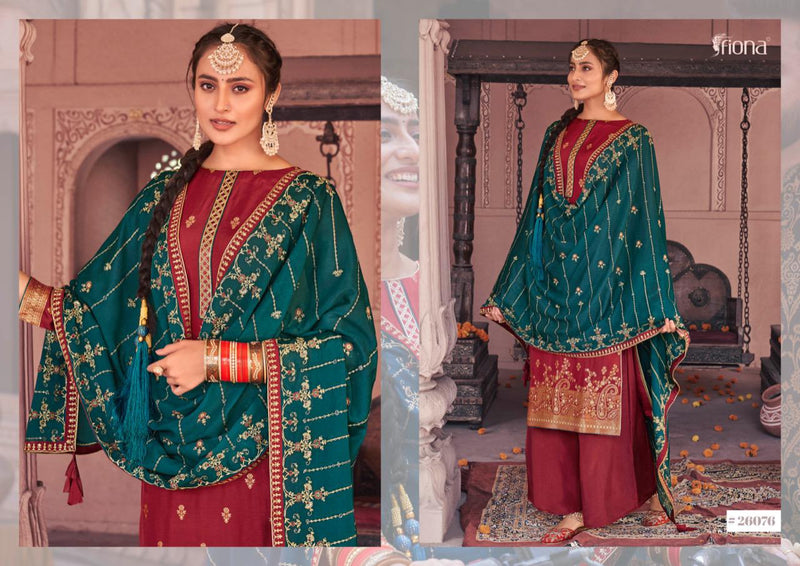 Fiona Preeto Silk Jacqured With Sequence Embroidery Work