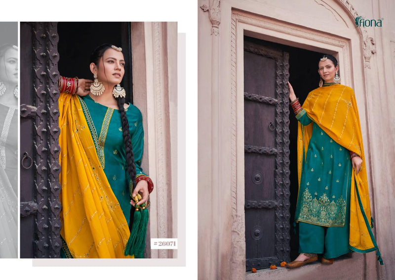 Fiona Preeto Silk Jacqured With Sequence Embroidery Work