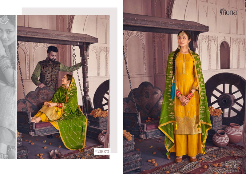 Fiona Preeto Silk Jacqured With Sequence Embroidery Work