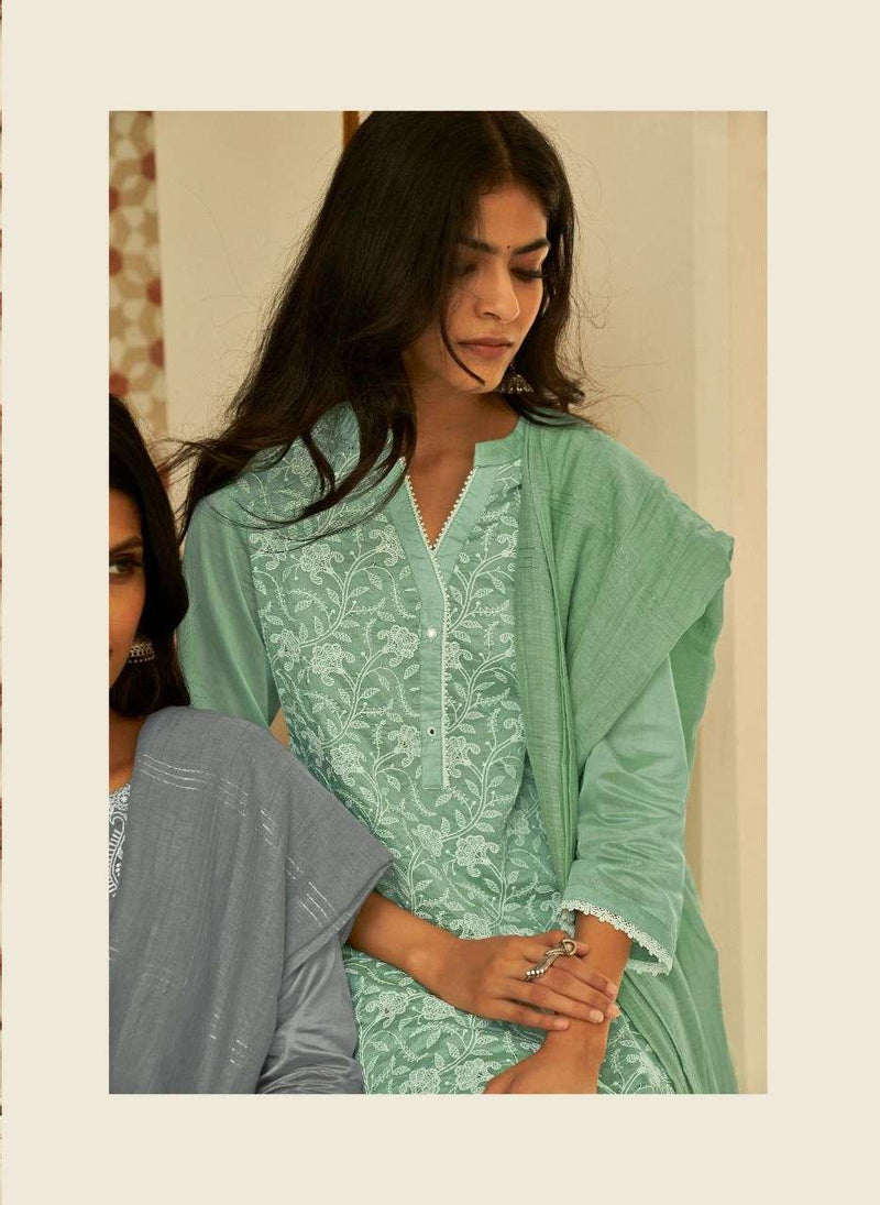 Four Button Pearl Vol 4 Lucknowi Work Stylish Kurti Wear