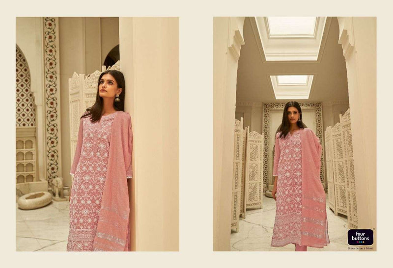 Four Button Pearl Vol 4 Lucknowi Work Stylish Kurti Wear