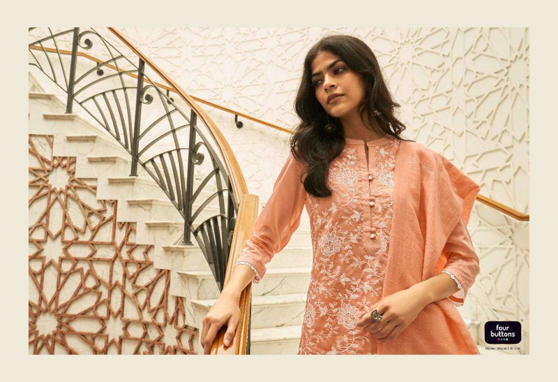 Four Button Pearl Vol 4 Lucknowi Work Stylish Kurti Wear