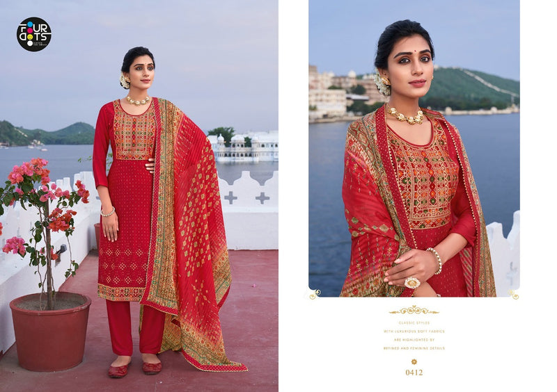 Four Dots Adhira Vol 2 Muslin Embroidery Heavy Work Fancy Casual Wear Pakistani Salwar Kameez