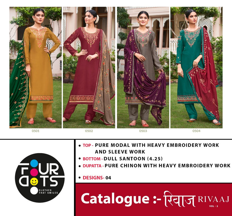 Four Dots Rivaaj Vol 2 Pure Modal With Heavy Embroidered Work Salwar Suit