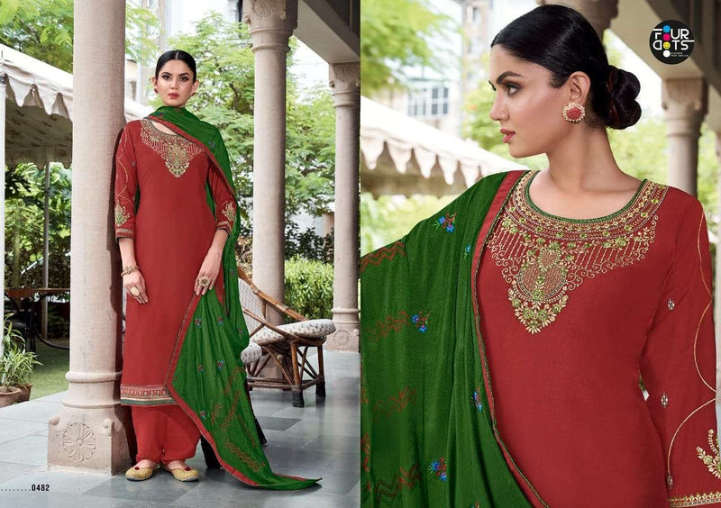 Four Dots Sangam Vol 5 Parampara Silk Embroidered Work Salwar Kameez