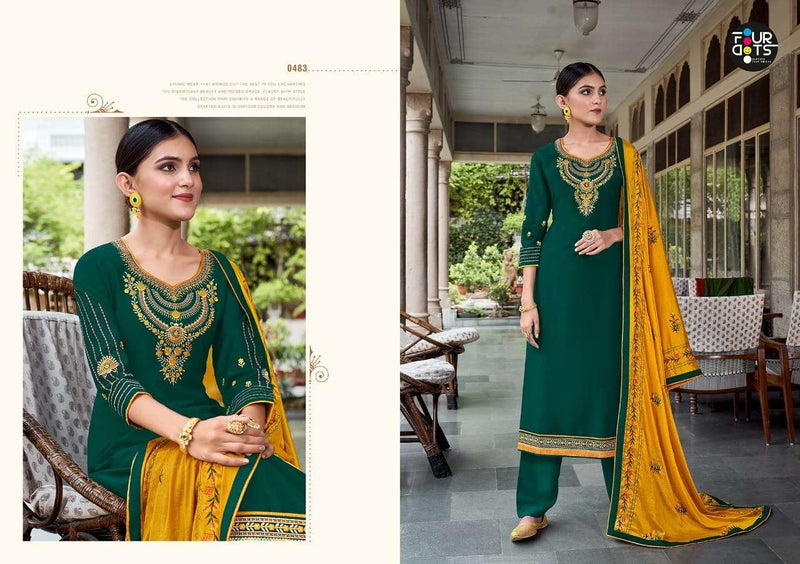 Four Dots Sangam Vol 5 Parampara Silk Embroidered Work Salwar Kameez