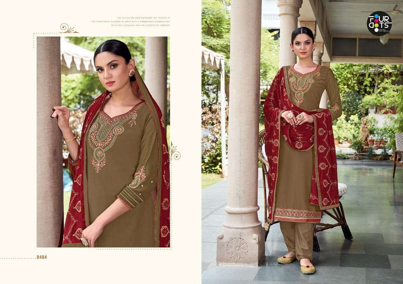 Four Dots Sangam Vol 5 Parampara Silk Embroidered Work Salwar Kameez