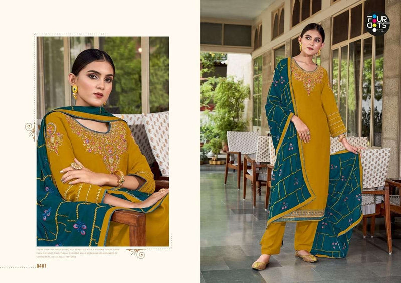Four Dots Sangam Vol 5 Parampara Silk Embroidered Work Salwar Kameez