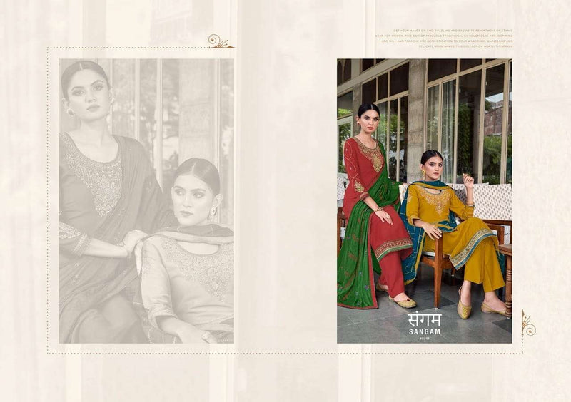 Four Dots Sangam Vol 5 Parampara Silk Embroidered Work Salwar Kameez