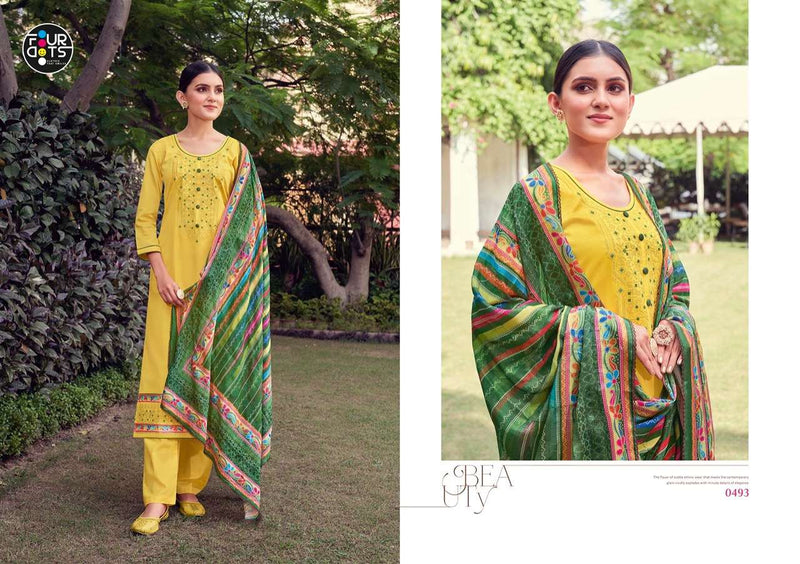 Four Dots Simran Jam Silk Vol 4 Jam Silk Cotton Embroidered Work Salwar Suit