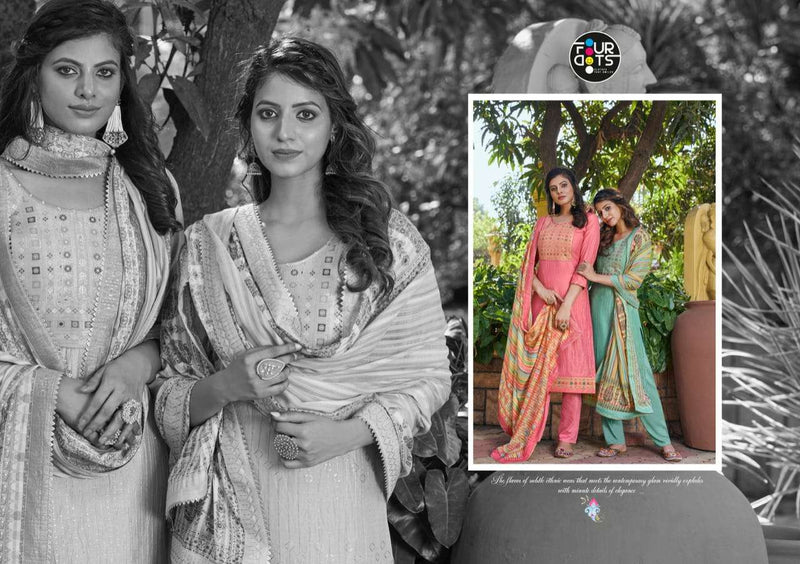 Fourdots Adira Maslin Heavy Sequence Work Embroidered Salwar Kameez