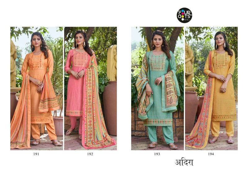Fourdots Adira Maslin Heavy Sequence Work Embroidered Salwar Kameez