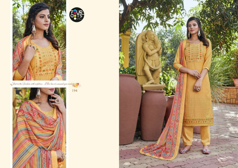 Fourdots Adira Maslin Heavy Sequence Work Embroidered Salwar Kameez