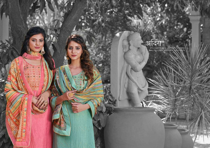 Fourdots Adira Maslin Heavy Sequence Work Embroidered Salwar Kameez