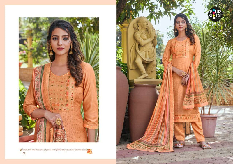 Fourdots Adira Maslin Heavy Sequence Work Embroidered Salwar Kameez