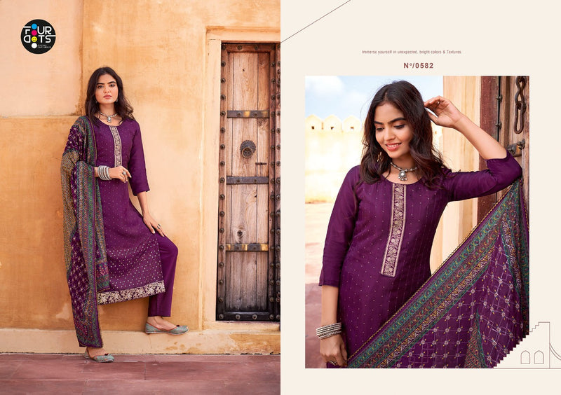 Fourdots Avshar Vol 6 Dark Pure Viscose Upada Silk Casual Wear Salwar Suit