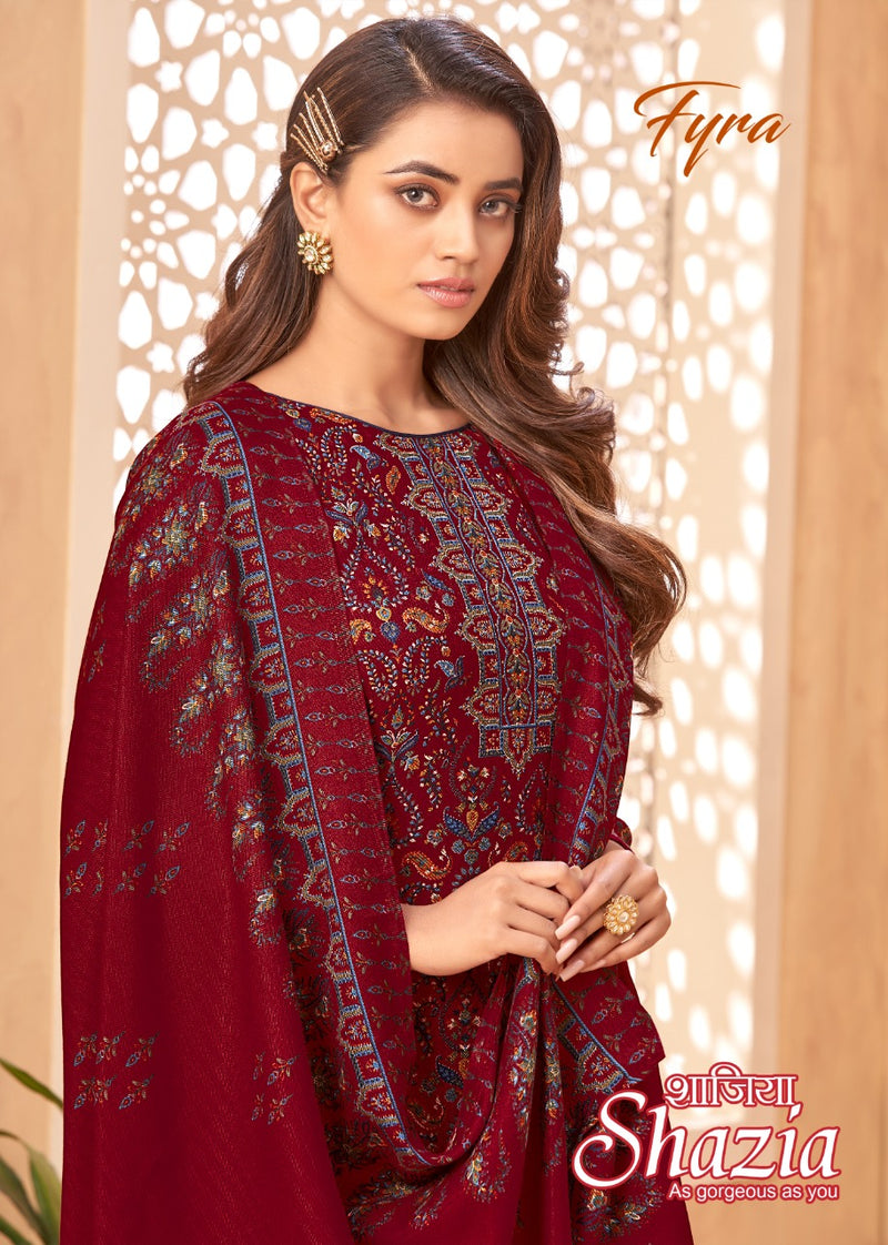 Fyra Designer Shazia Pure Woolen Pashmina Designer Wear Salwar Kameez