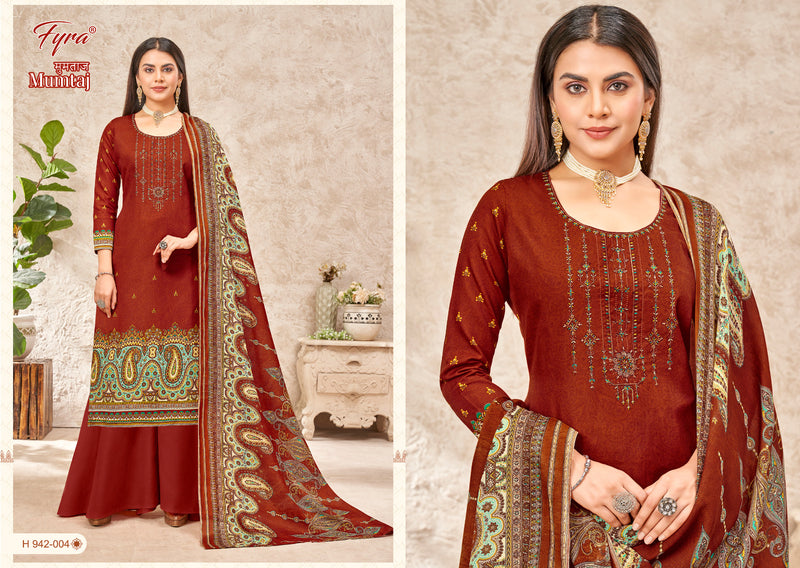 Fyra Designing Mumtaj Pure Soft  Cotton Digital Print Embrodered Salwar Suit