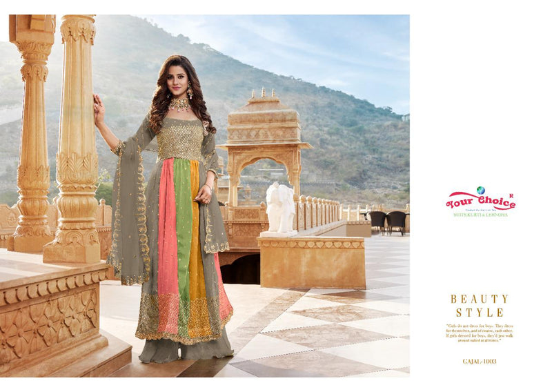 Your Choice Gajal Georgette With Beautiful Work Stylish Designer Festive Wear Long Gown