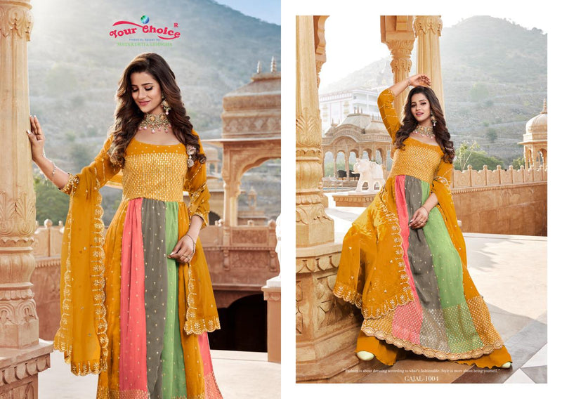 Your Choice Gajal Georgette With Beautiful Work Stylish Designer Festive Wear Long Gown