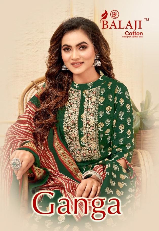 Balaji Cotton Ganga Cotton Embroidered Festive Wear Salwar Suits