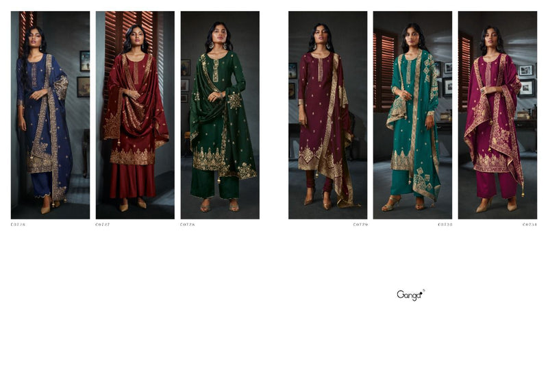 Ganga Ardor Bemberg Silk Jacquard With Embroidery Work Salwar Suit