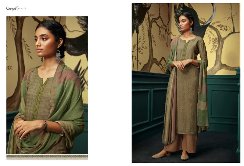 Ganga Nafs Wool Printed With Embroidery Work Salwar Suit