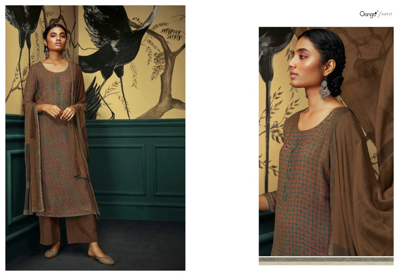 Ganga Nafs Wool Printed With Embroidery Work Salwar Suit