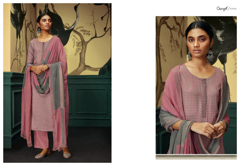 Ganga Nafs Wool Printed With Embroidery Work Salwar Suit