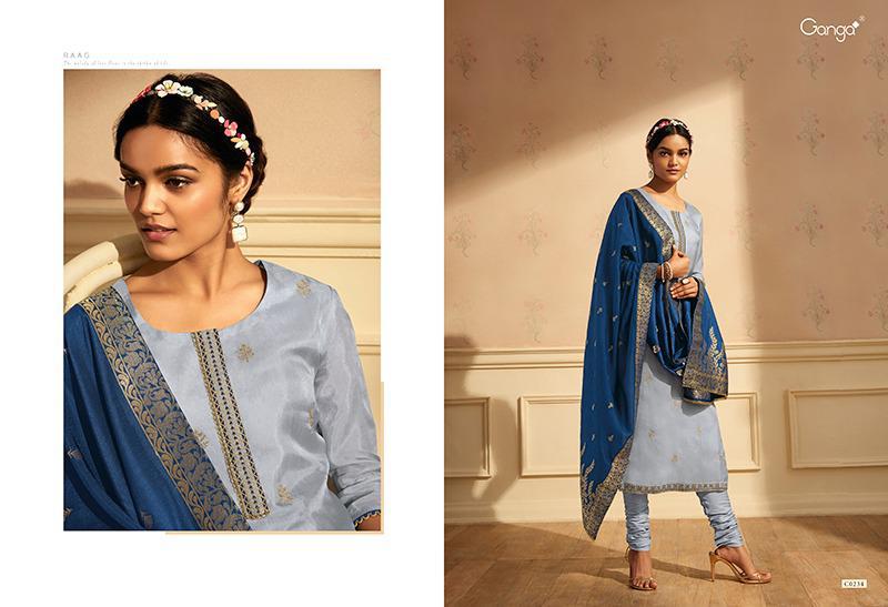 Ganga Launched Raag Pure Silk Designer Party Wear Salwar Suits With Heavy Embroidery