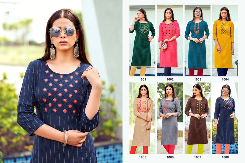 Nitish Gangour Vol 7 Pure Cotton With Embroidery Work Stylish Designer Fancy Casual Kurti