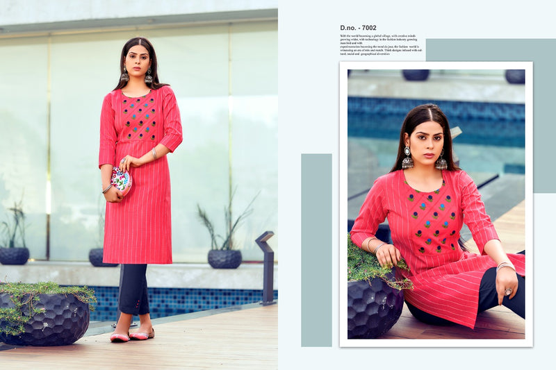 Nitish Gangour Vol 7 Pure Cotton With Embroidery Work Stylish Designer Fancy Casual Kurti