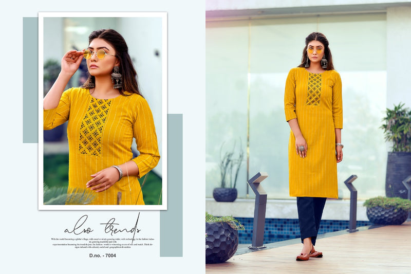 Nitish Gangour Vol 7 Pure Cotton With Embroidery Work Stylish Designer Fancy Casual Kurti