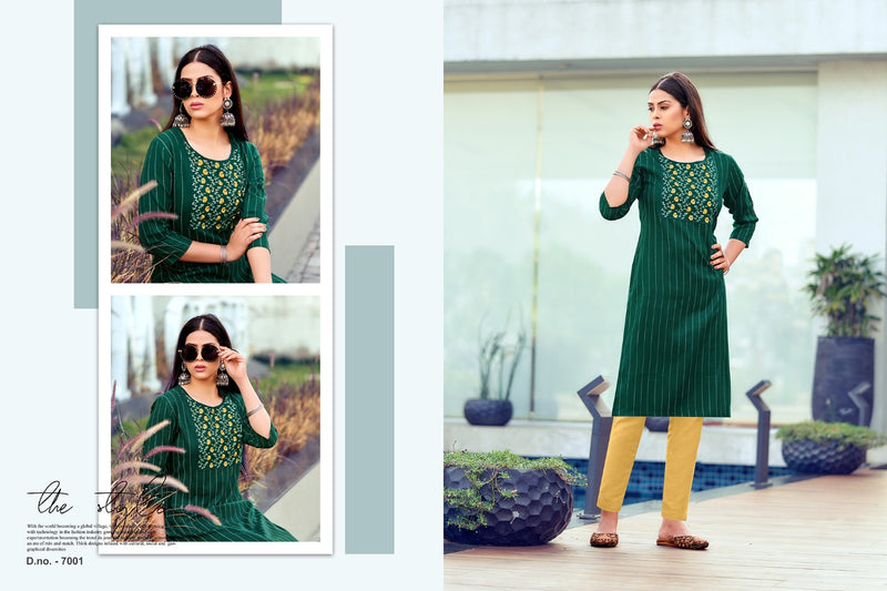 Nitish Gangour Vol 7 Pure Cotton With Embroidery Work Stylish Designer Fancy Casual Kurti