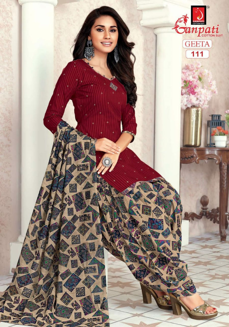 Vitrag Fabrics Ganpati Geeta Vol 1 Cotton Printed Festive  Wear Salwar Suits