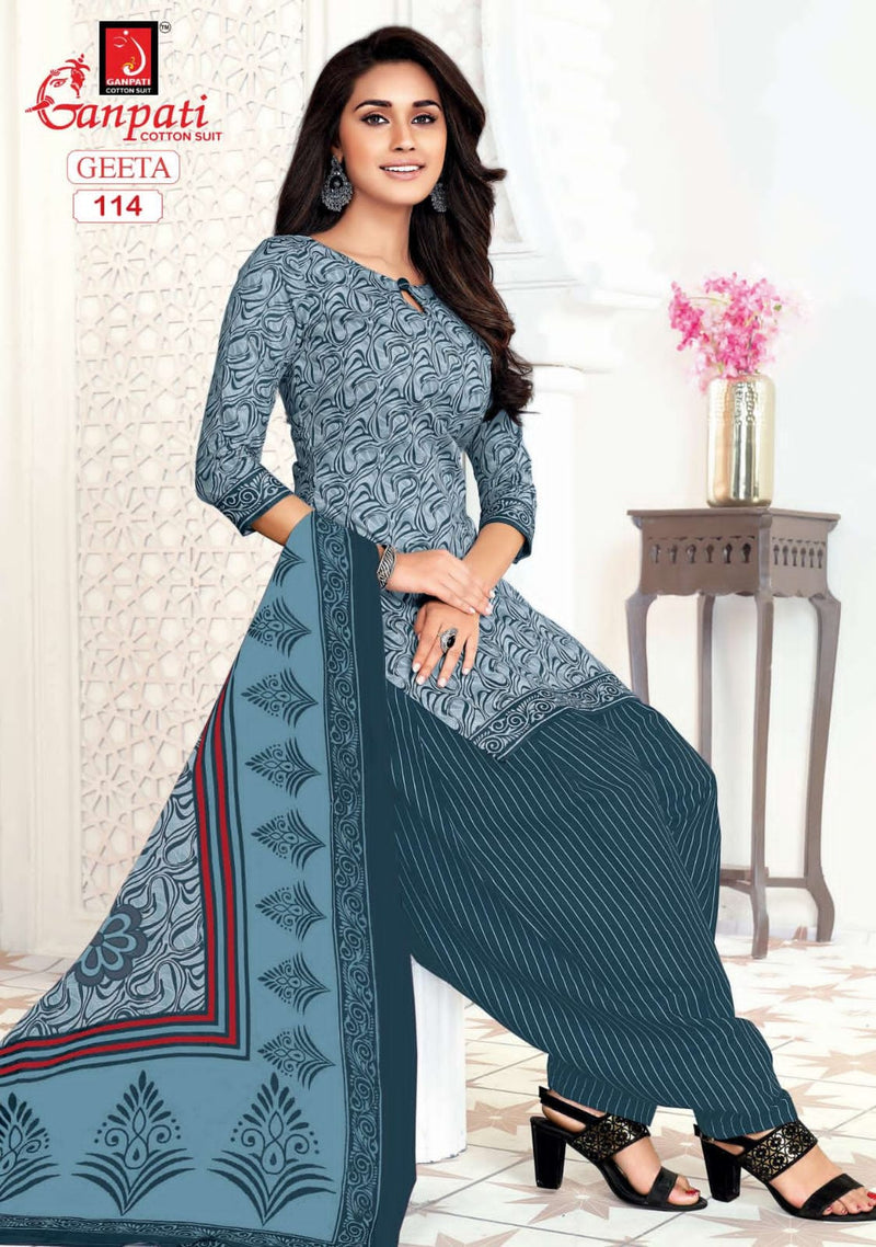 Vitrag Fabrics Ganpati Geeta Vol 1 Cotton Printed Festive  Wear Salwar Suits