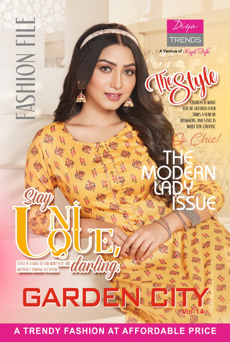 Diya Trends Garden Rayon With Fancy Wear Stylish Designer Casual Wear Kurti
