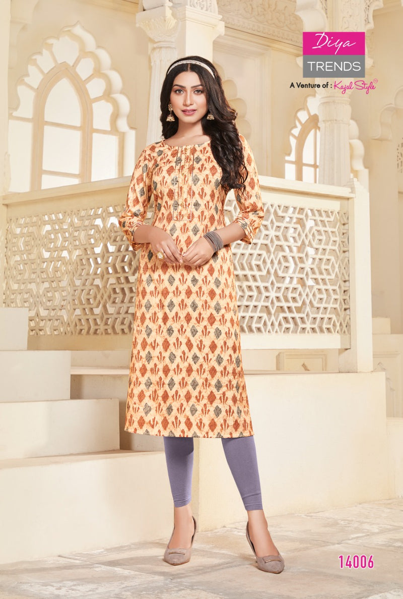 Diya Trends Garden Rayon With Fancy Wear Stylish Designer Casual Wear Kurti