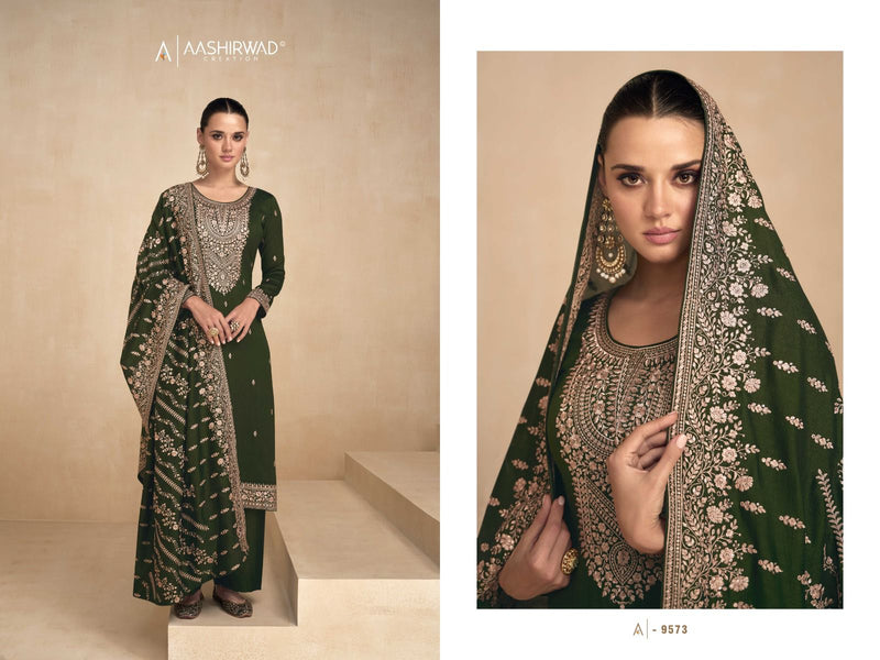 Aashirwad Creation Garima Silk Embroidered Fancy Designer Partywear Salwar Kameez