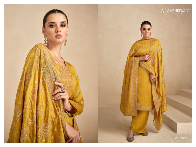 Aashirwad Creation Garima Silk Embroidered Fancy Designer Partywear Salwar Kameez