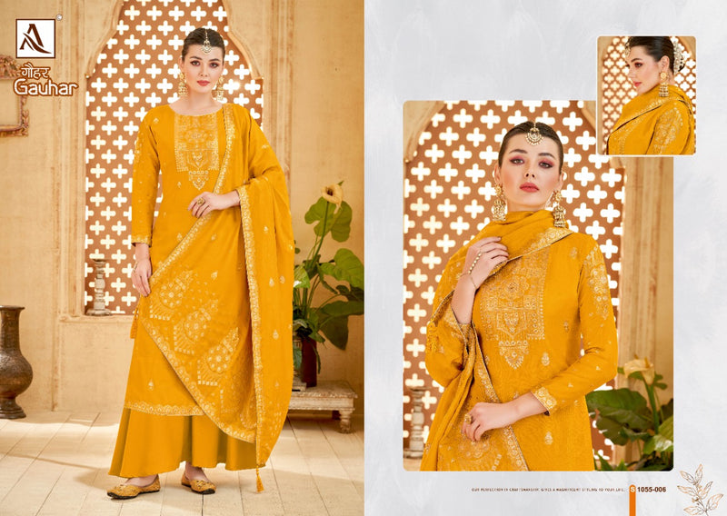Alok Suit Gauhar Pure Viscose With Fancy Work Stylish Designer Festive Wear Salwar Suit