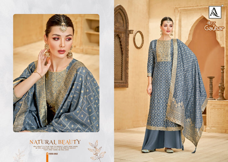 Alok Suit Gauhar Pure Viscose With Fancy Work Stylish Designer Festive Wear Salwar Suit
