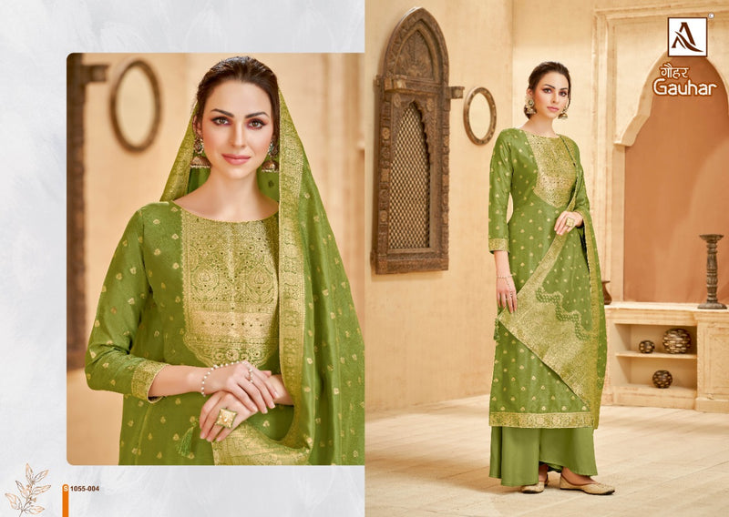 Alok Suit Gauhar Pure Viscose With Fancy Work Stylish Designer Festive Wear Salwar Suit