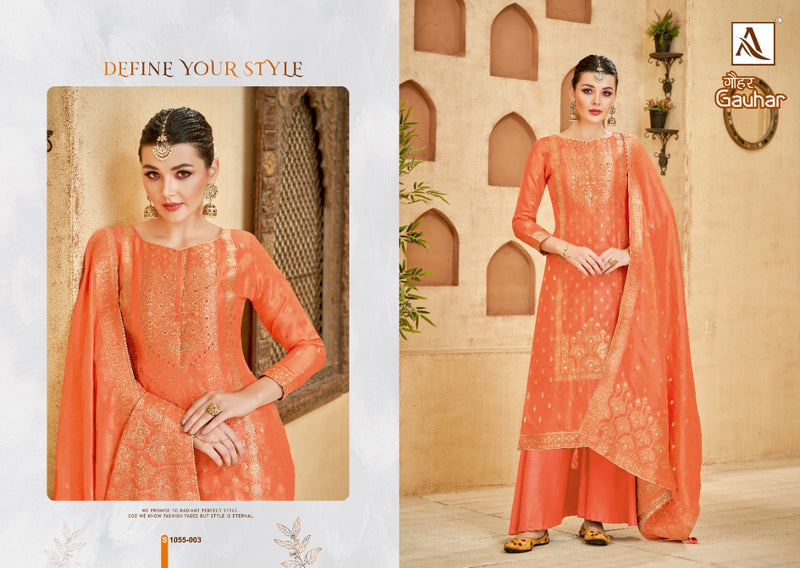 Alok Suit Gauhar Pure Viscose With Fancy Work Stylish Designer Festive Wear Salwar Suit
