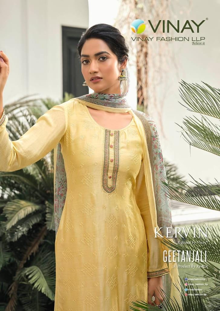Vinay Fashion Geetanjali  Muslin With Heavy Embroidery Work Stylish Designer Casual Look Festive Wear Salwar Suit