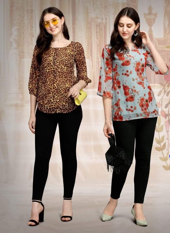 Jelite Jisha Gergette Tunics Vol 3 Stylish Casual Wear Tops