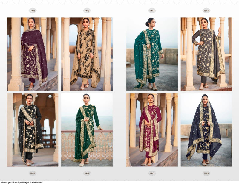 Kimora Fashion Ghazal Vol 2 Tusser Silk Designer Style Wedding Wear Salwar Suits
