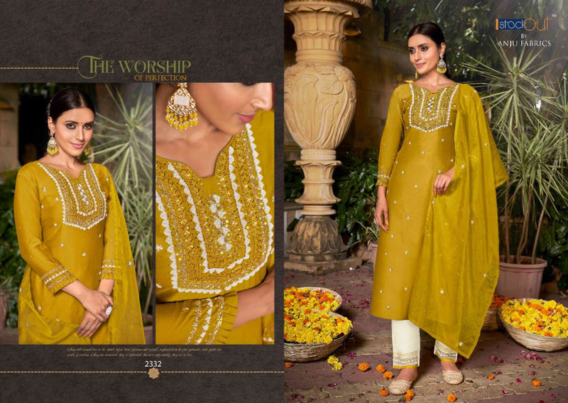Anju Fabrics Ghunghat Vol 5 Viscose Designer Ready Made Wedding Wear Kurtis With Bottom & Dupatta