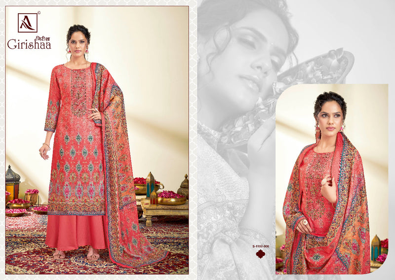 Alok Suit Girishaa Pashmina Digital Print With Embroidery Work Stylish Designer Festive Wear Salwar Kameez